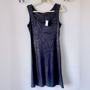 Mesmerize textured relief striped black mini dress